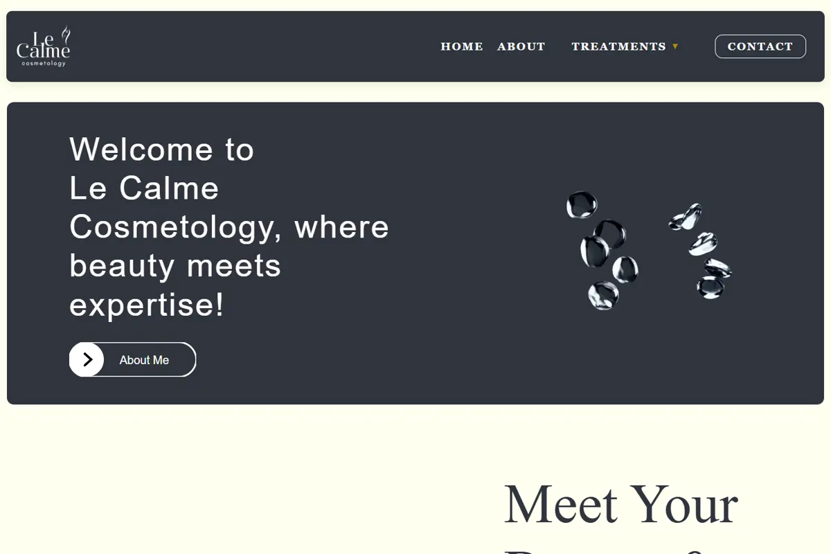 Cosmetology Le Calme website homepage designed by TechneKaizen