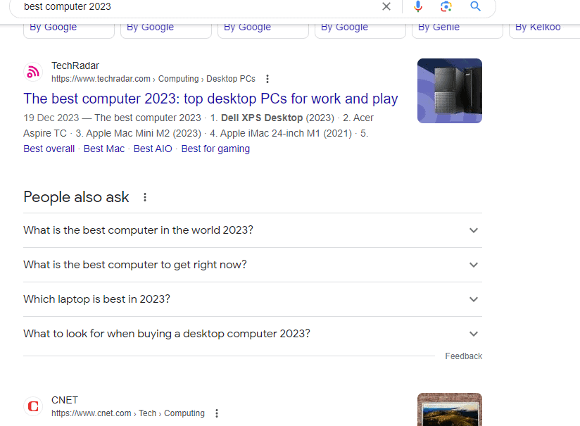 google search result of best computers 2023