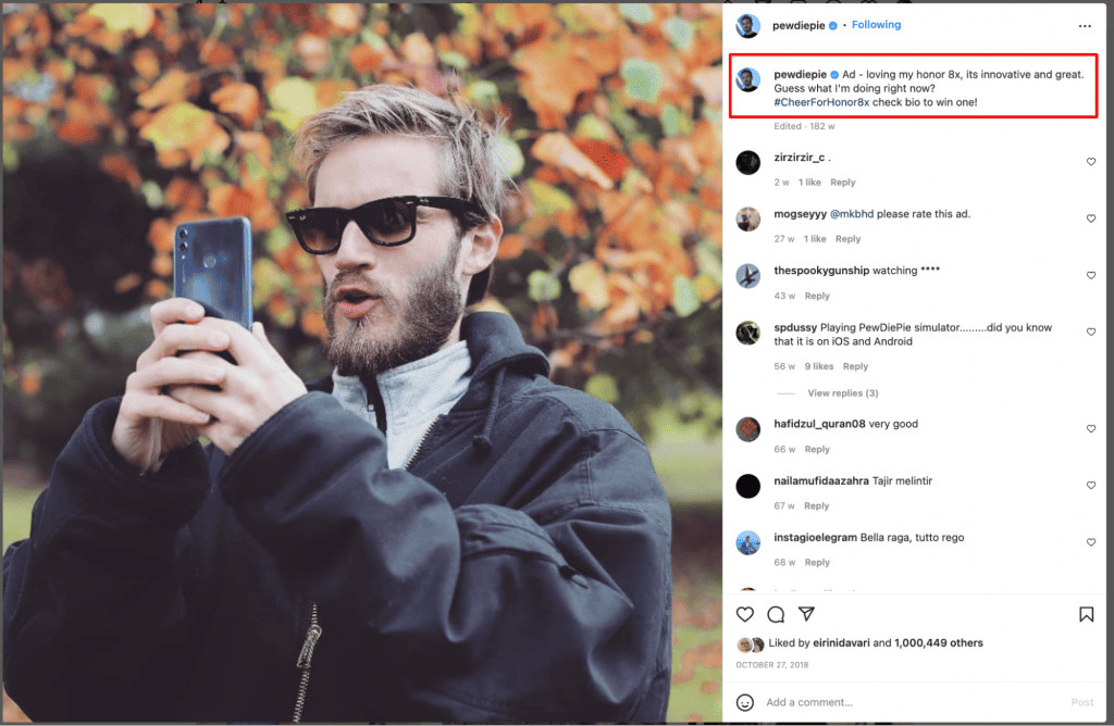 Influencer Marketing Example Of PewDiePie